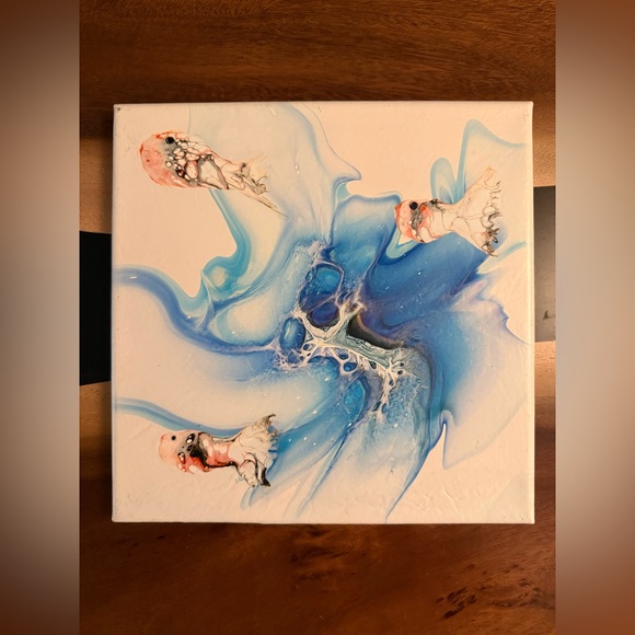 Signed Original Acrylic Abstract Paintings – “Ludi” – 10” x 10” Set of 2 - Picture 2 of 6